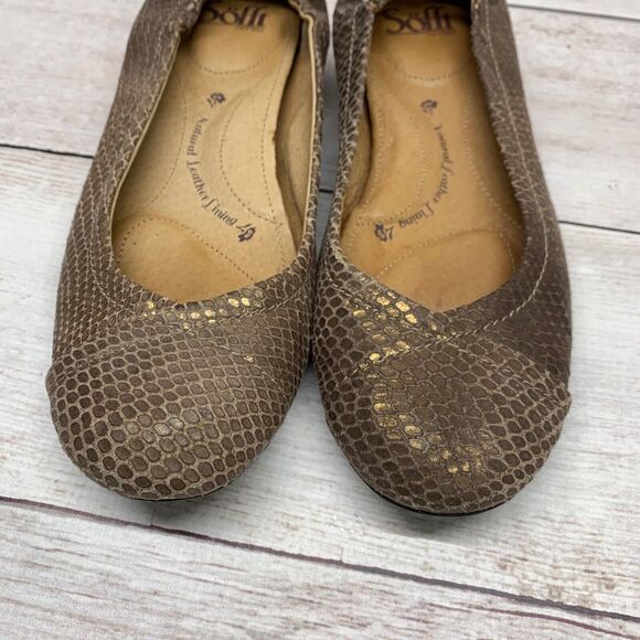 Sofft Womens Size 7.5M Ballet Flats Shoes Snake Print Leather Comfort Casual - Picture 7 of 10